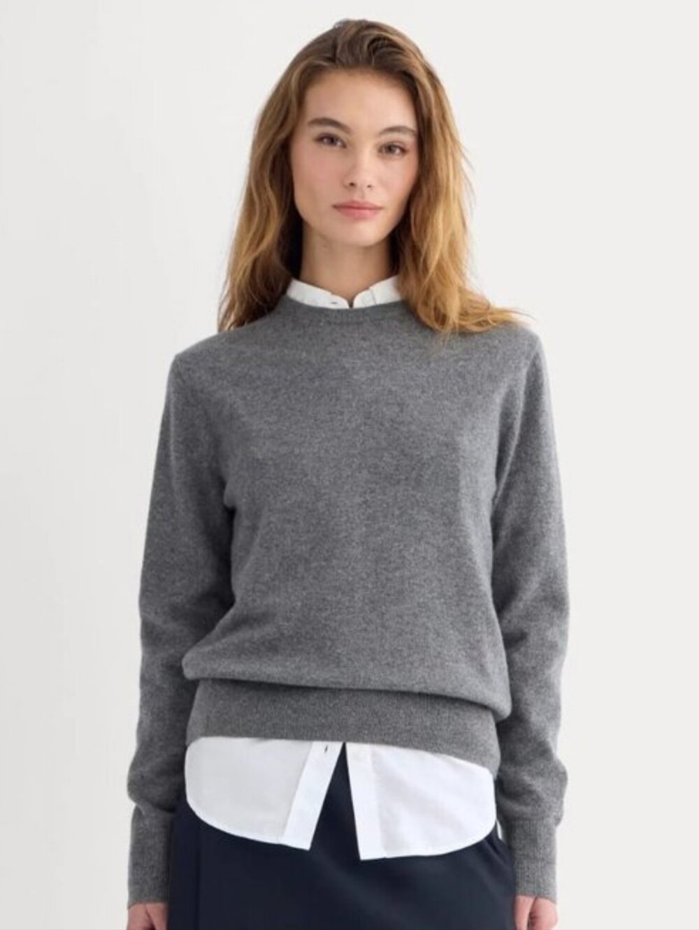 Everlane Sweater Womens Small Heather Gray 100% Cashmere Crewneck Knit Pullover